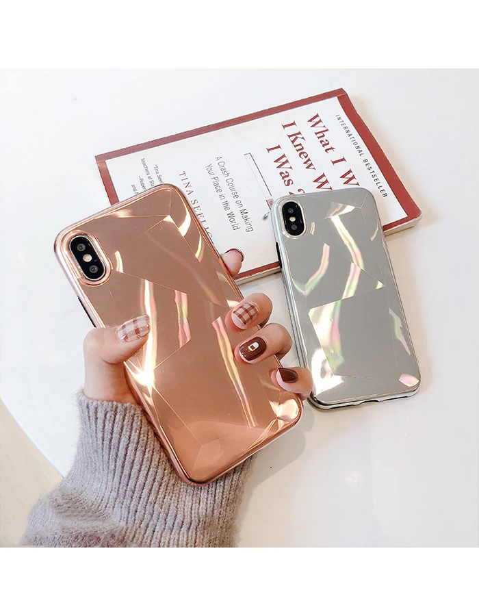 GlamPhone чехол простой Алмазный Лазерный чехол для телефона для iPhone XS Max XR XS 8 8plus 7 7plus 6S 6splus 6 6plus мягкая задняя крышка