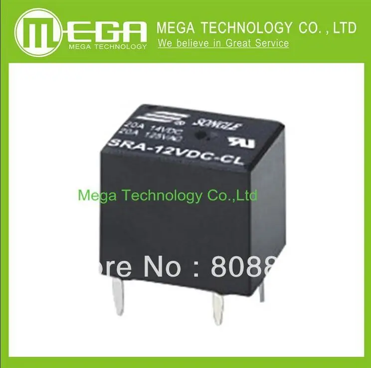 10 шт./лот SRA-12VDC-CL 20A 12V DC 5 pin HFKW DC Мини реле мощности, горячая распродажа
