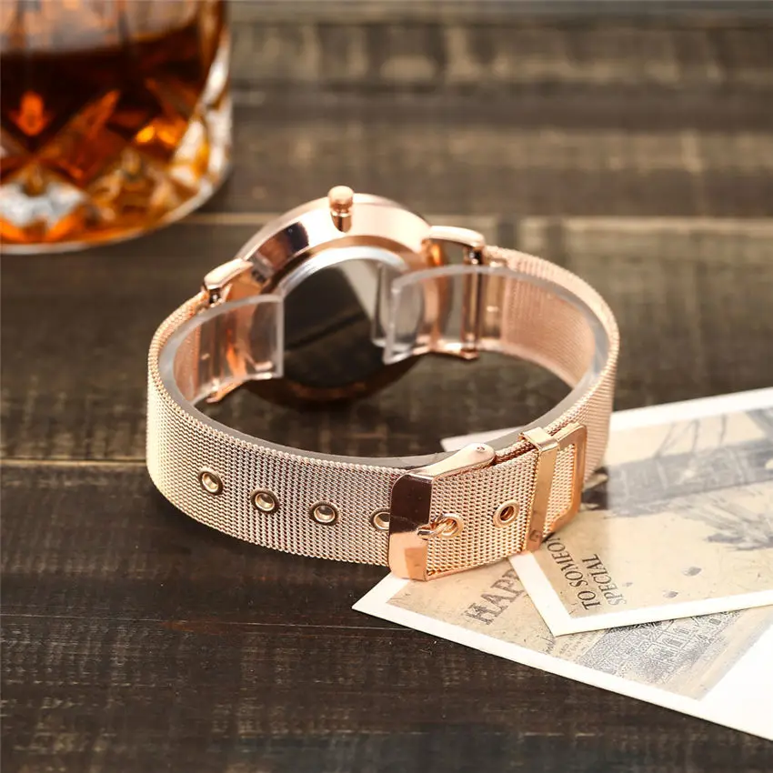 Женские кварцевые часы Reloj Mujer аналоговые с мраморным ремешком и сетчатым