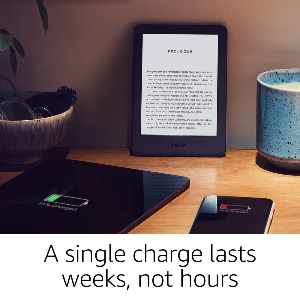 Toute nouvelle version Kindle Black 2019, maintenant avec une lumière frontale intégrée, Wi-Fi 8GB eBook e-ink screen 6 pouces lecteurs de livres électroniques