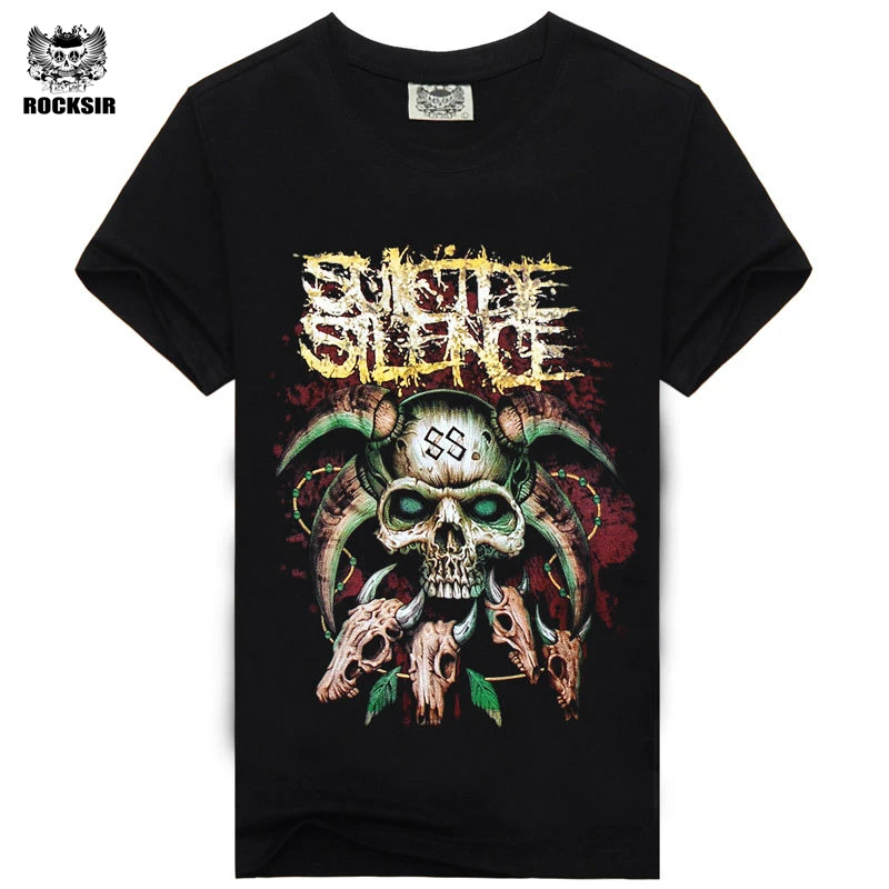 Rocksir мужской футболки Топы корректирующие брендовая одежда Hipster 2017 SUICIDE SILENCE Для
