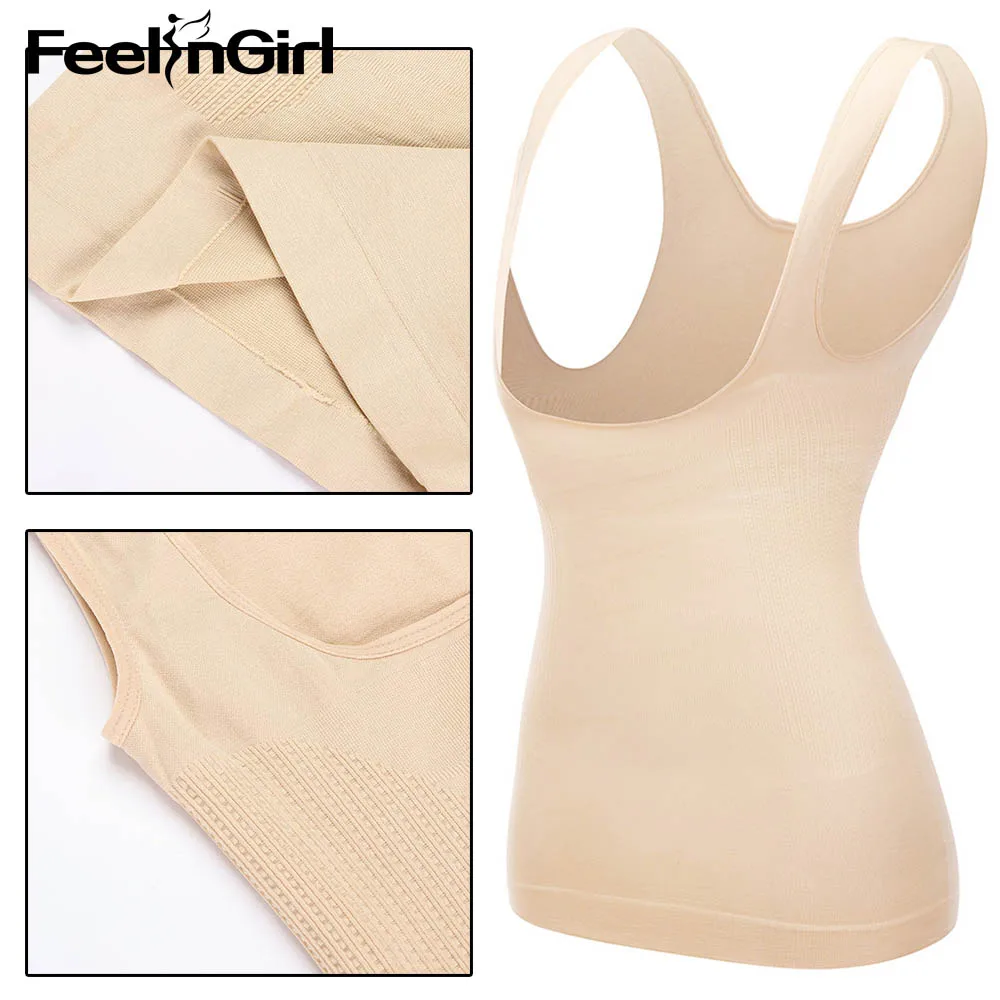 Женский бесшовный корсет FeelinGirl Shaper облегающий топ на бретелях с лифтом пояс для