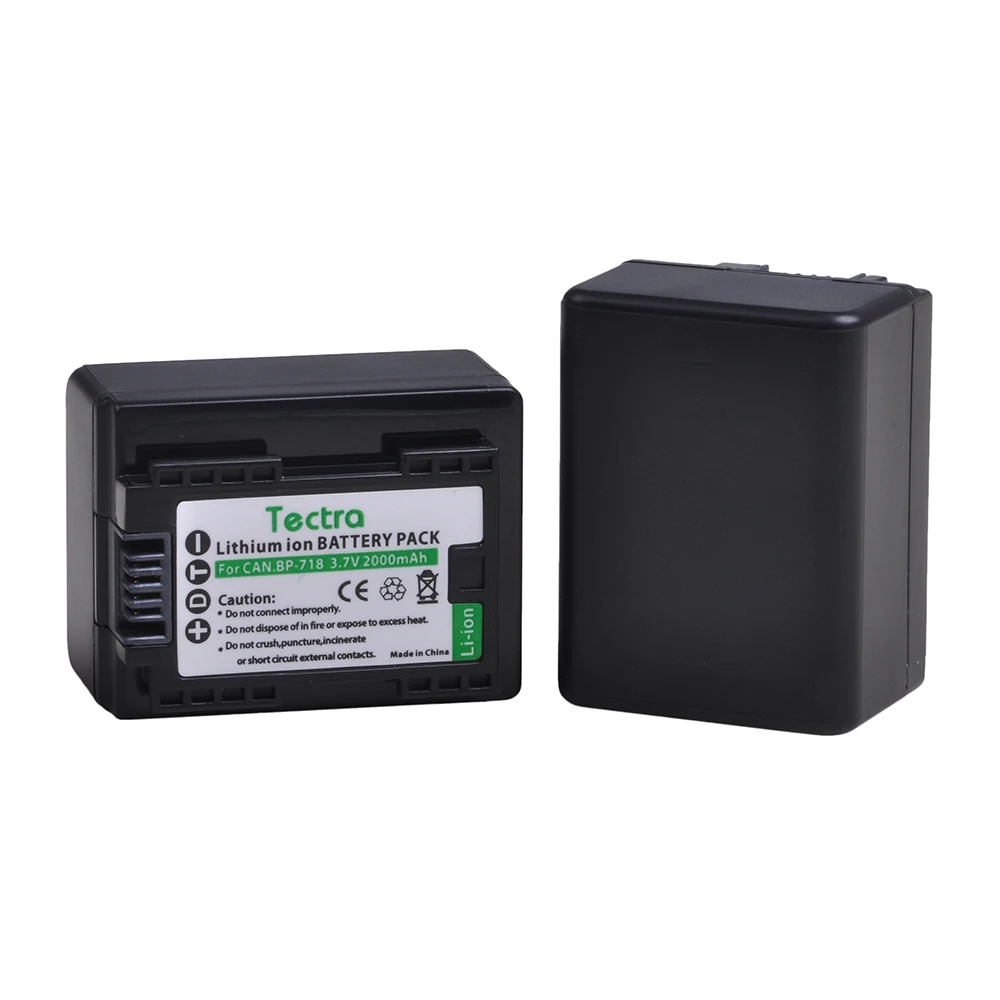 Аккумулятор для фотокамеры Canon VIXIA HF M50 M500 M52 R300 R32 R40 R42 R50 R52 R500 BP718 2000 мАч двойное