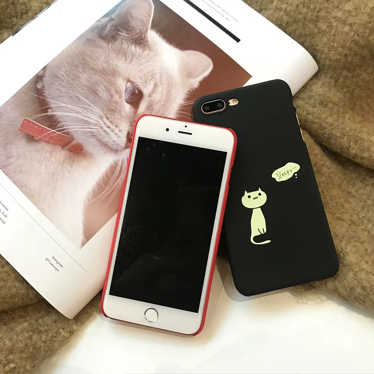 Милый чехол для телефона с надписью Sleep with you iphone 6 6s жесткий рисунком кота из