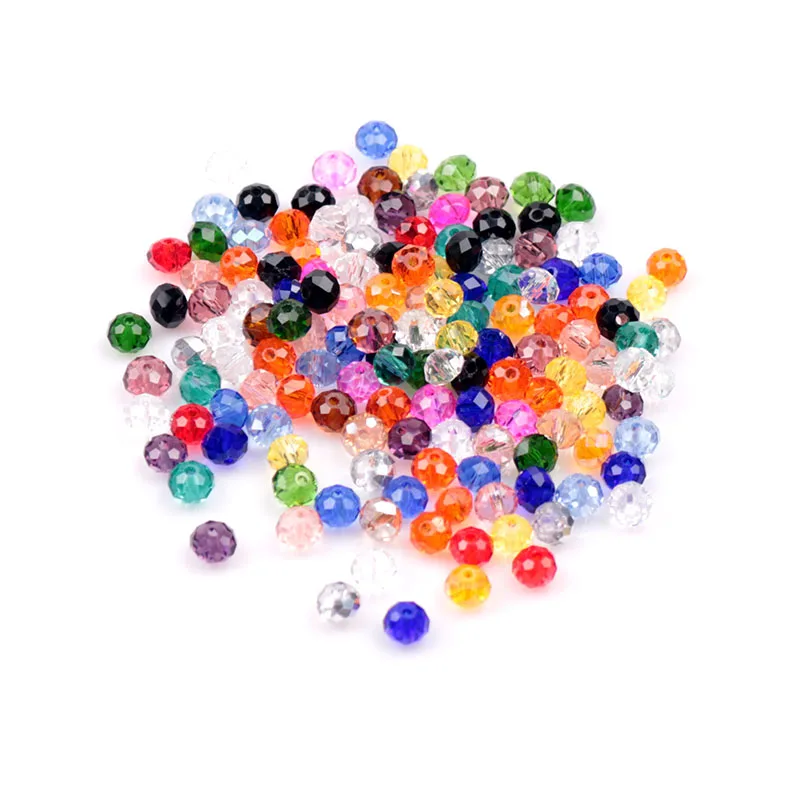 

Crystal Beads Wholesale 140pcs/lot Chinese DIY Crystal Rondelle Beads Glass Spacer Beads 8mm For Jewelry DIY Making Round Beads