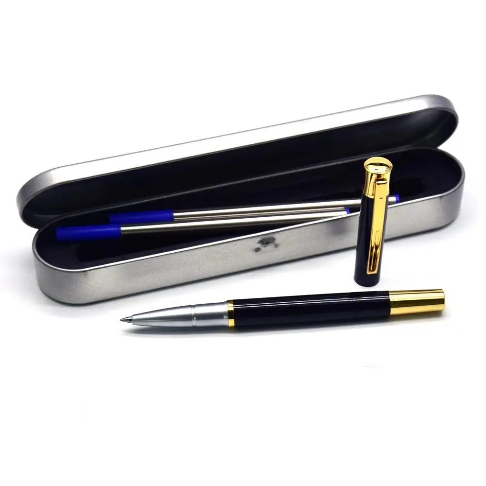 Black gift-black ink Guoyi A215 черная стальная металлическая гелевая ручка 0,5 мм наконечник. Обучающий канцелярские принадлежности для офиса и школы, Подарочная роскошная ручка и гостиничная пишущая шариковая ручка - Цвет: Black gift-black ink