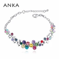 anka exquisite multicolour exquisite round rhodium plated bracelets bangles for women lovers fashion femme charm gift 123874