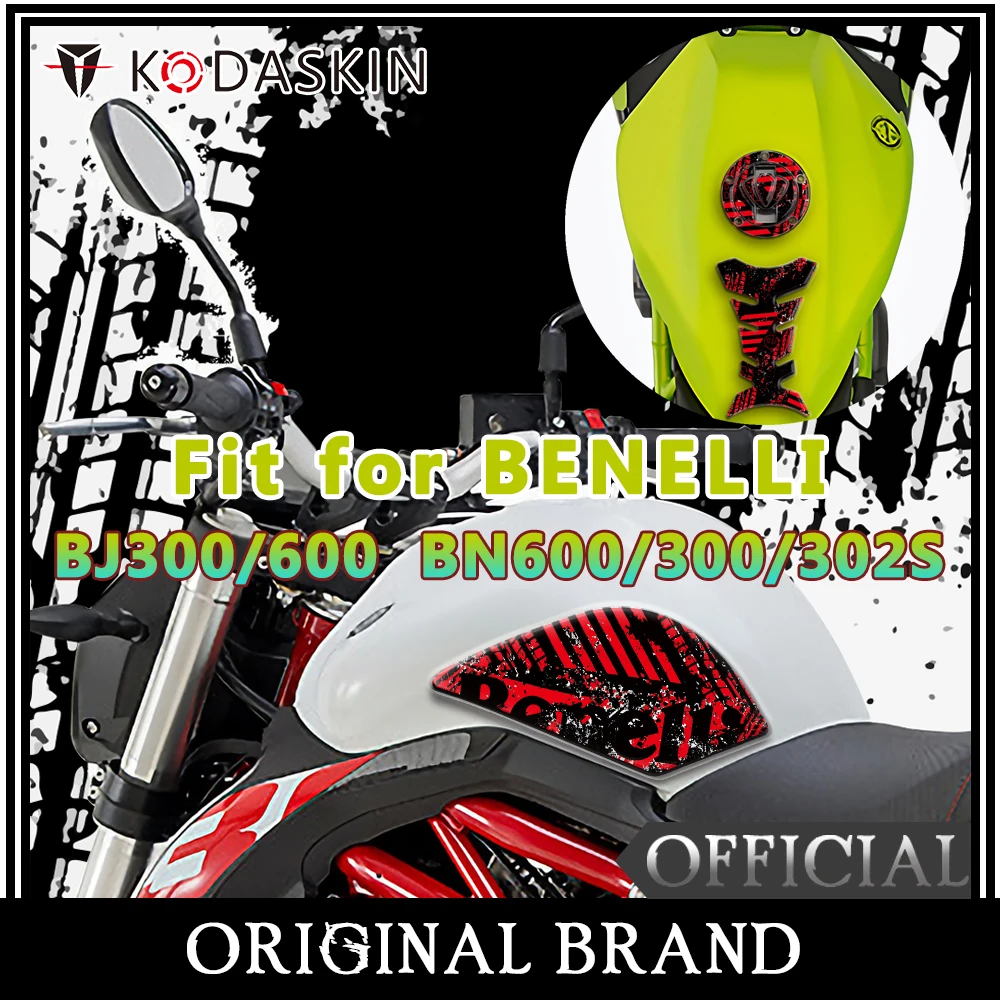 

KODASKIN 3D Printing Gas Tank Pad Protection Red Sticker Fit for BENELLI BJ300/600 BN600/300/302S (red)