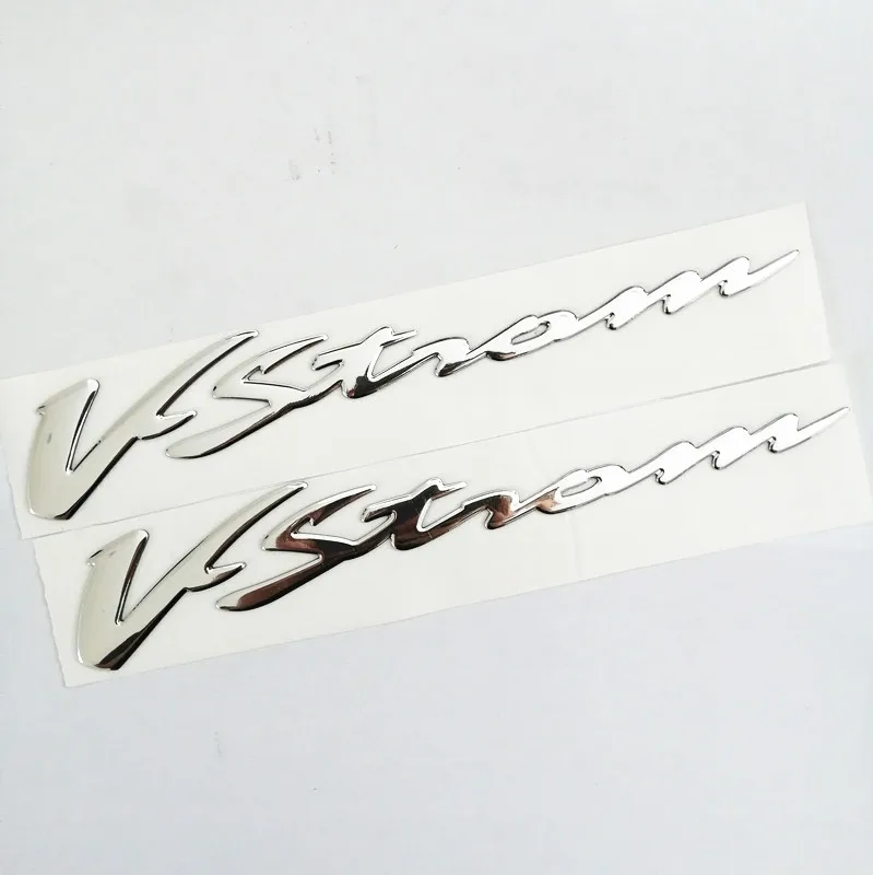 1 Set 3D Chrome Motorcycle Emblem Badge Decals Scooter Reflective Stickers For Suzuki VSTROM 250 DL 650 1000
