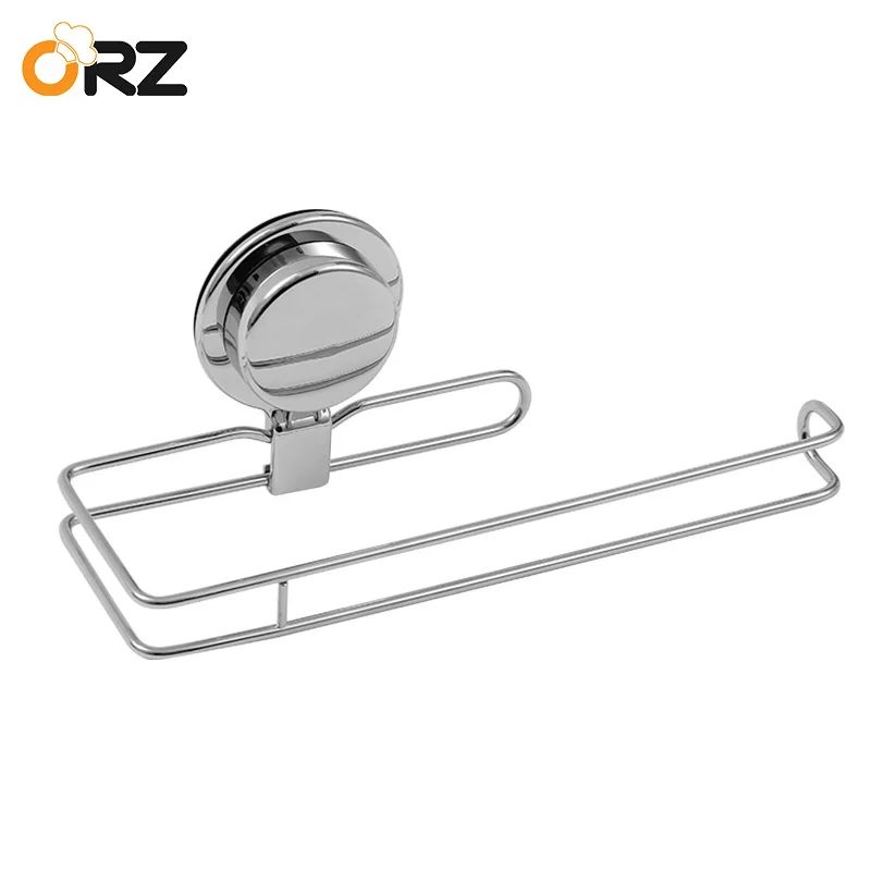 

ORZ Tissue Towel Holder Stainless Steel Suction Cup Toilet Roll Paper Holder Wall Mounted Hanger Kitchen Bathroom Roll Holder