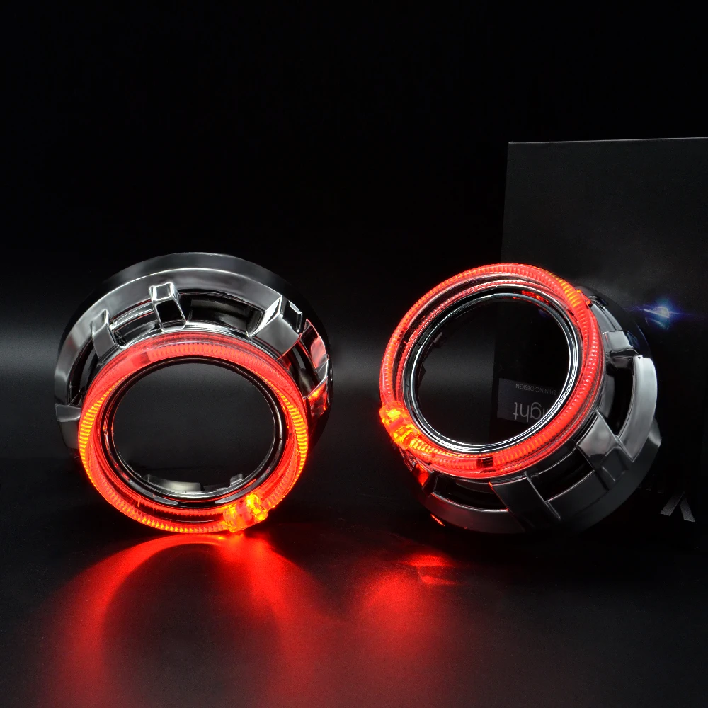 3,0 дюймовый спрятанный проектор bixenon объектив СВЕТОДИОДНЫЙ ангельские глазки комплект кожухов q5 d1 Bluetooth приложение управление RGB светодиодный ангельские глазки меняющая цвет маска