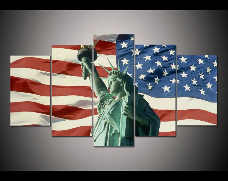 Картина на холсте с изображением статуи Свободы флаг США|statue of liberty painting|picture for