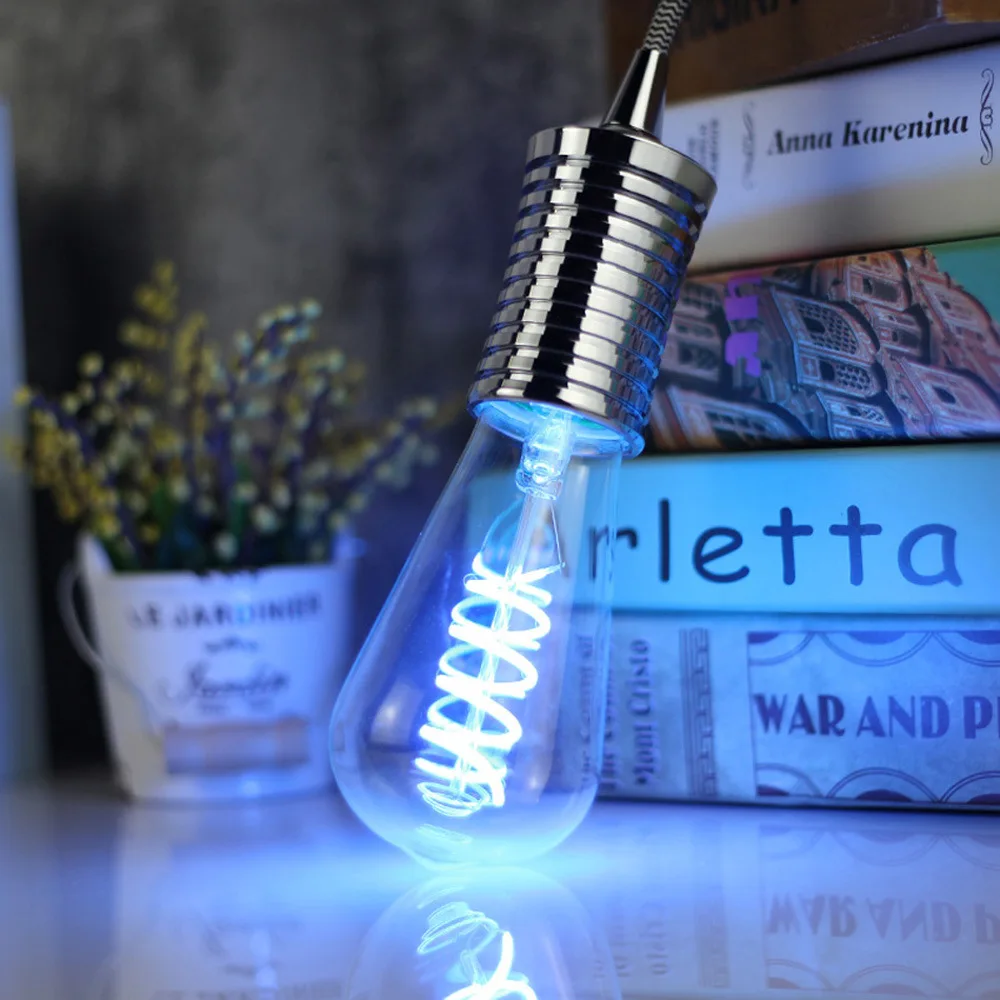 St64 Edison затемнения Светодиодная мягкие нити лампа синий зеленый розовый lemon