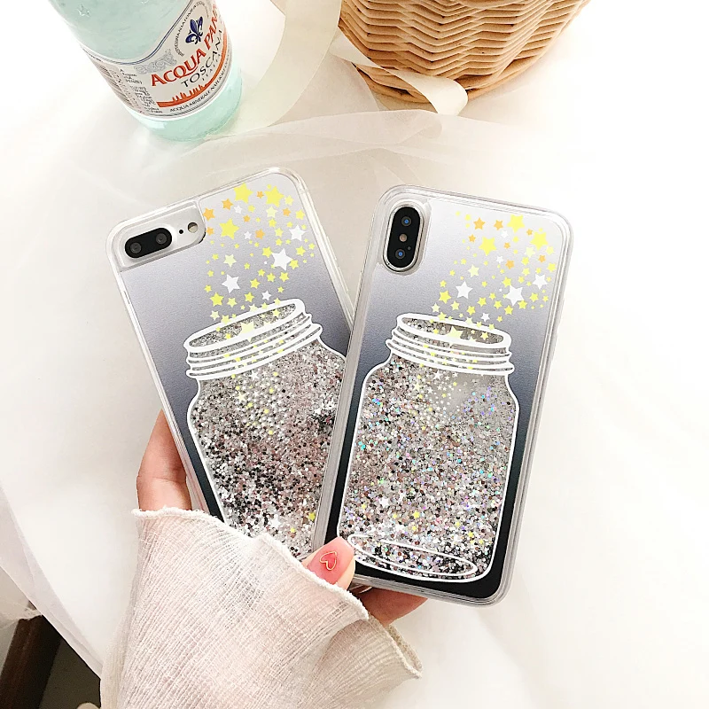 Bling с изображением пожеланий из бутылки звёзды сыпучий песок чехол для iphone X 7 плюс
