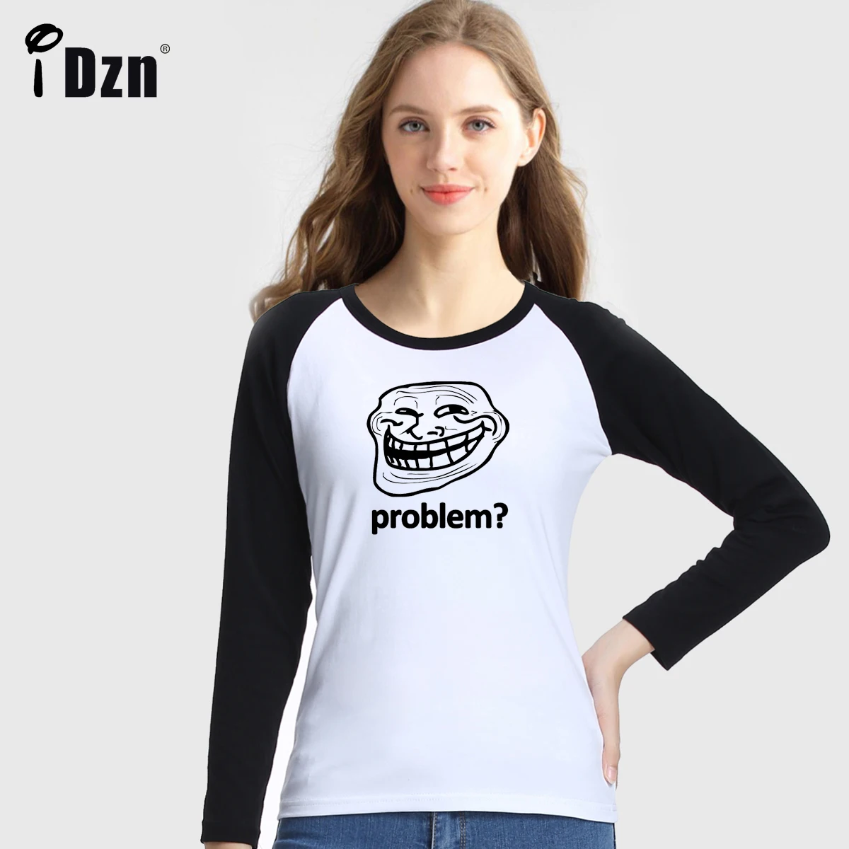 Женская футболка с длинным рукавом забавная проблема Наслаждайтесь жизнью едим