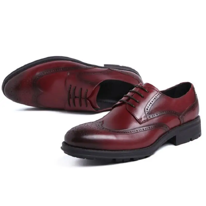 MYCOLEN Italian Lace Up Men Genuine Leather Wedding Brogue Formal Dress Business Party Office Black Oxford Shoes Scarpe | Обувь