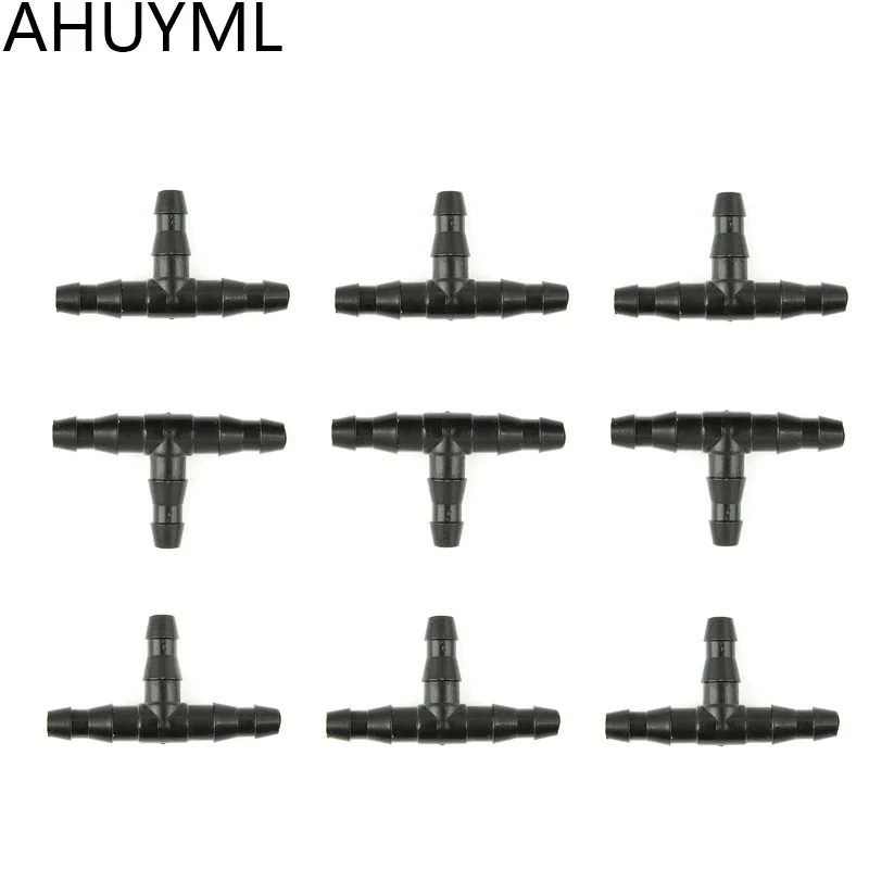 

30 Pcs 1/4 '' Irrigation Connector Three Tee Water Pipe Diverter for 4/7mm Hose Automatic Watering Systems T-barbed Connector