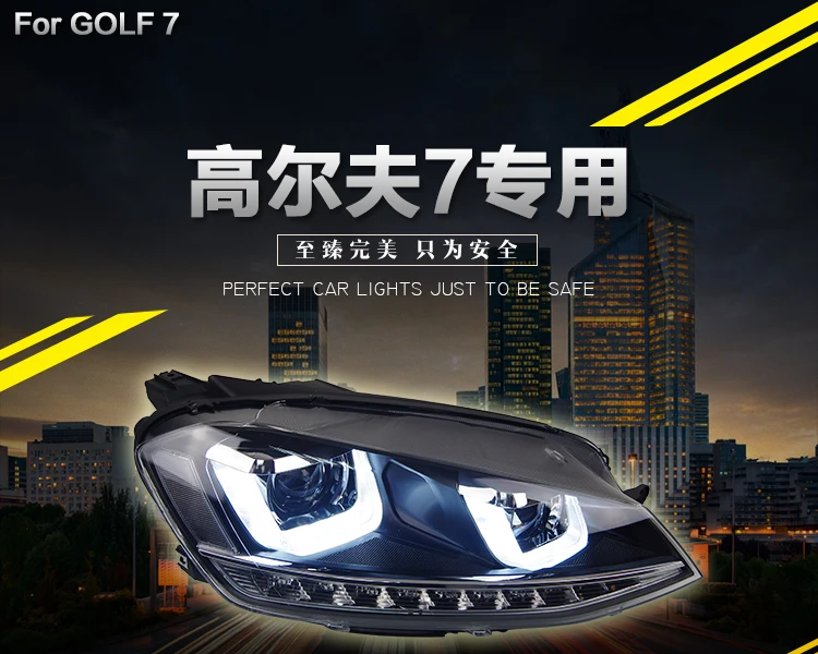 AKD автомобильный стайлинг головной фонарь для VW Golf 7 фары для автомобиля Golf7 светодиодный фонарь ангел глаз DRL светодиодный сигнал H7 D2H Hid вариант биксеноновый луч
