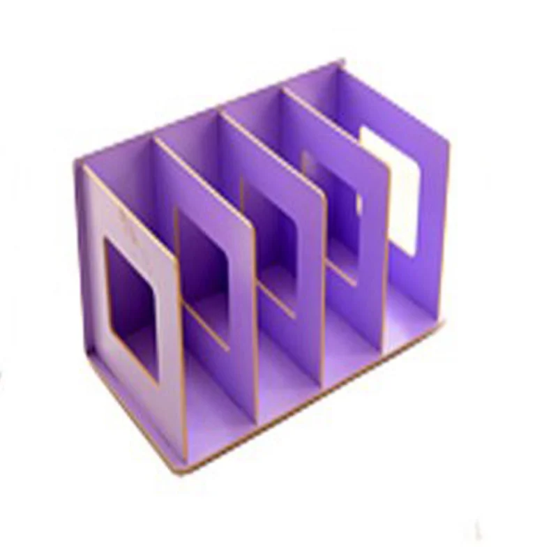 Purple Деревянные DIY настольные журналы и книги для хранения CD DVD полки для хранения книжный Дисплей Полка Подставка сетчатый стол органайзер металлический Deskt - Цвет: Purple