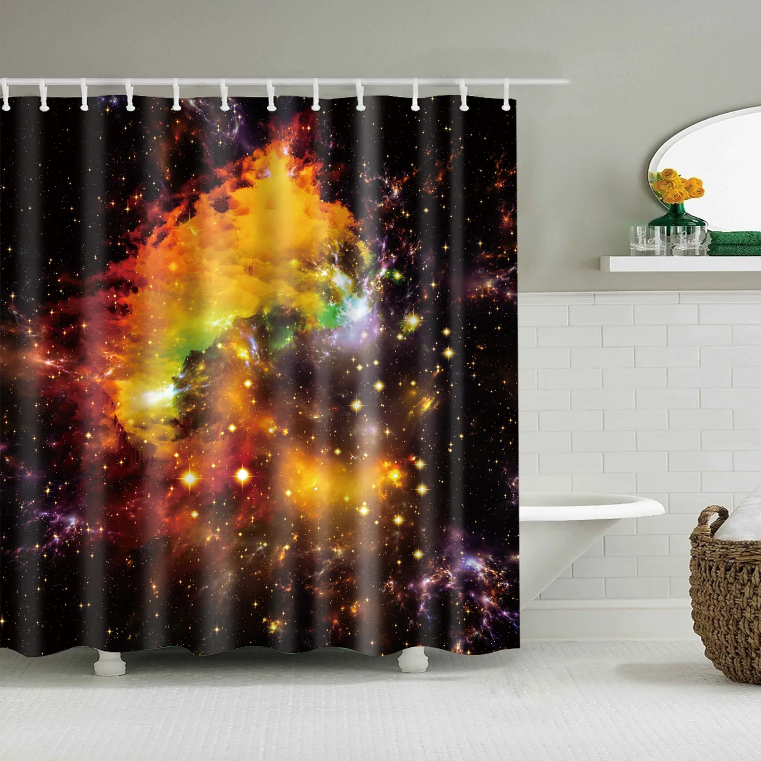 Galaxy Night, звездное небо, занавеска для ванной, 180x200 см, водостойкая полиэфирная ткань, занавеска для душа, 3D затемненная занавеска для ванной комнаты