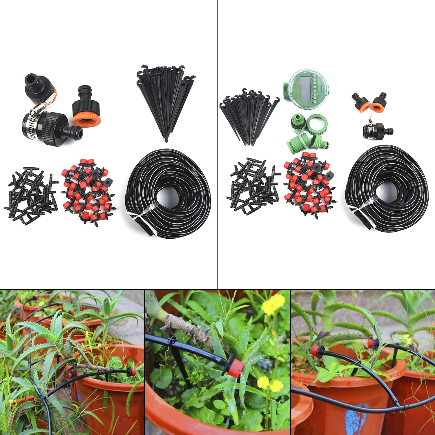 0-60L/H Micro Drip Irrigation System Garden Hose Kits Max. 40 degree Auto | Дом и сад