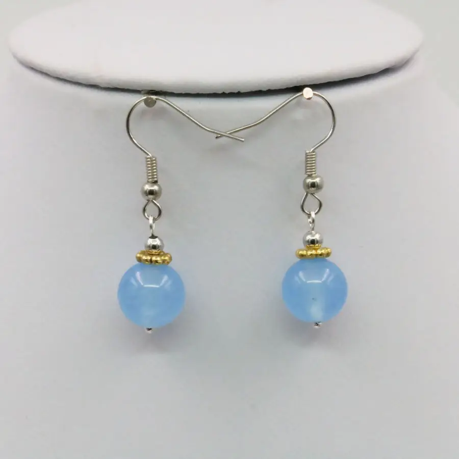 Красивые бусы ожерелье цепочка серьги наборы синие авантюрин круглые бусины