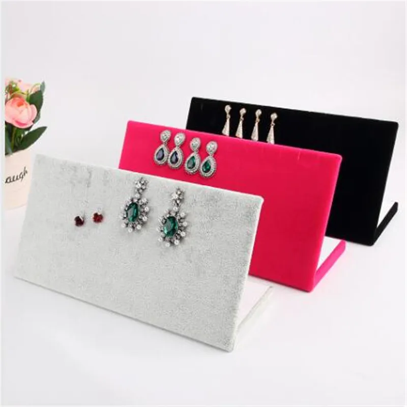 ТКАНЕВОЕ бархатное ожерелье витрина для ювелирных изделий L форма деревянная