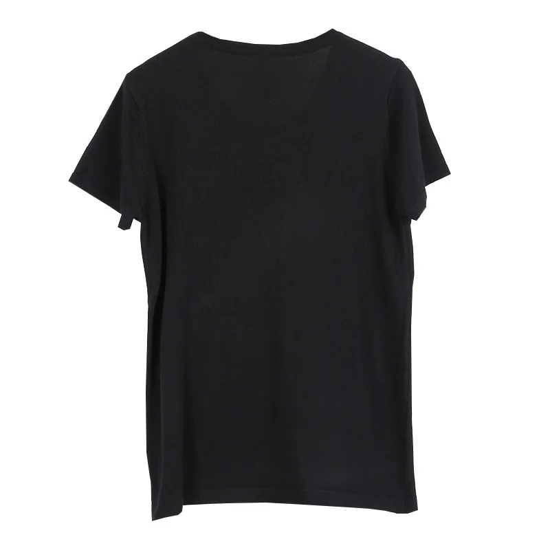 2018 New Summer Female Knitted Tops Sweet Rabbit Floral Cartoon Embroidery Womens Fashion Pullover Shirt Black White Long Sleeve | Женская
