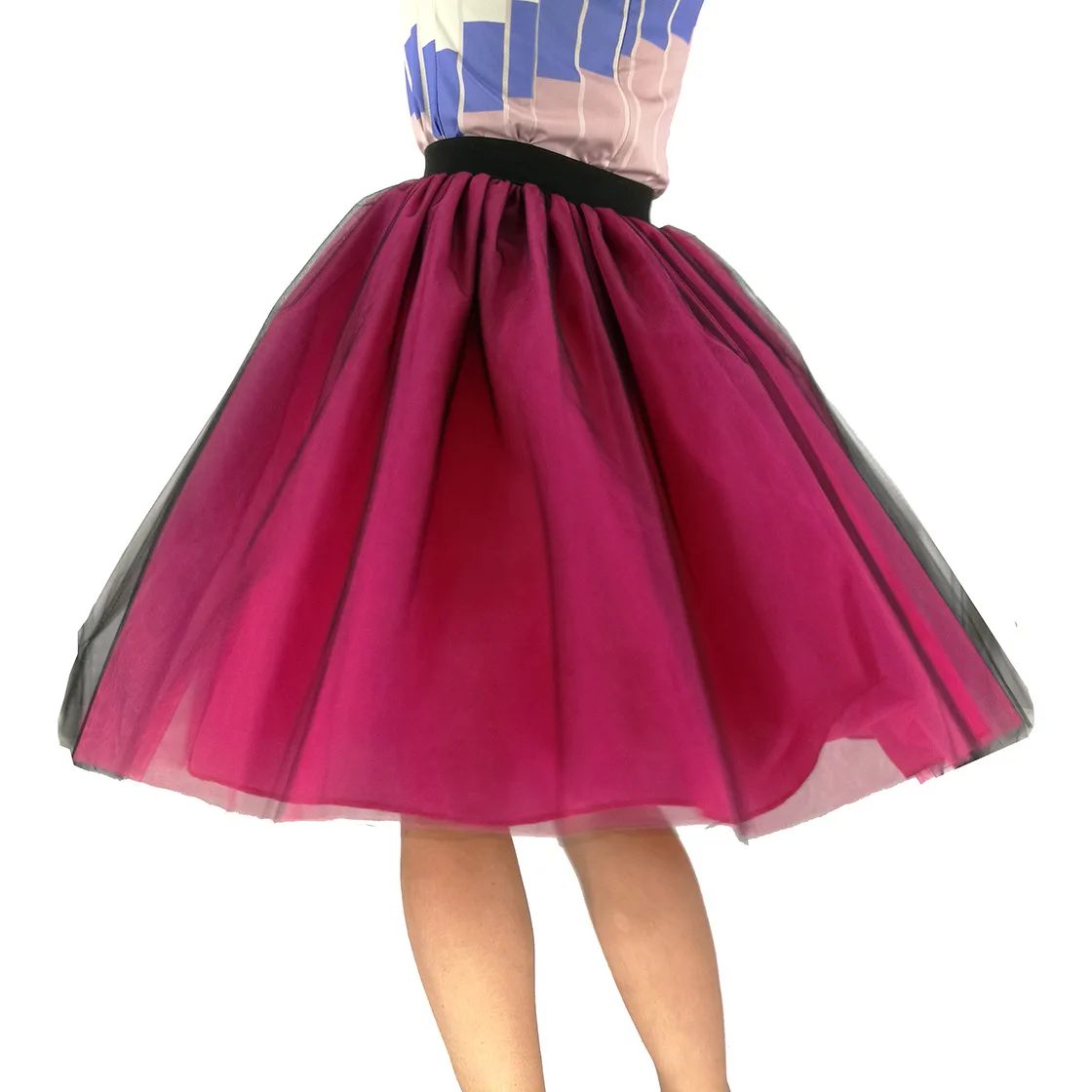 

Women Chiffon Puff Tulle Skirt Swimsuit Cover Up High waist Midi Knee Length Ladies Swimwear Polyester plus size Grunge Jupe