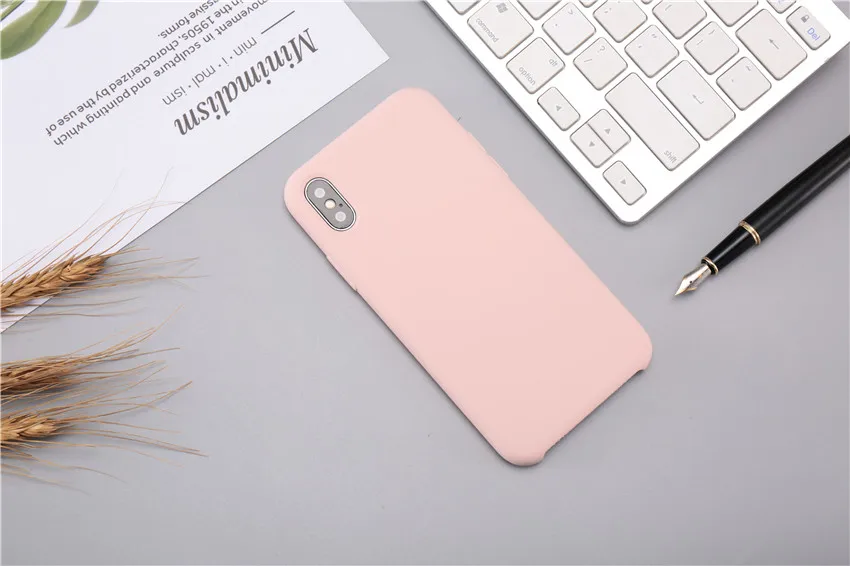 Настоящий жидкий силиконовый чехол для телефона для Apple Iphone X Xs роскошный мягкий защитный чехол из микрофибры для Iphone 8 7 6 6s Plus