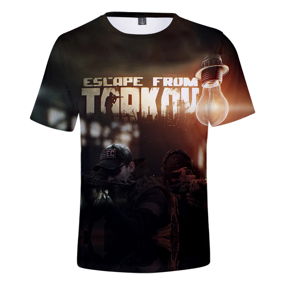 Побег из Tarkov 3D печатных футболки женские/мужские модные летние с коротким