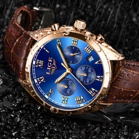 lige mens watches top brand luxury chronograph men watch leather waterproof sports watch male military clock relogio masculino