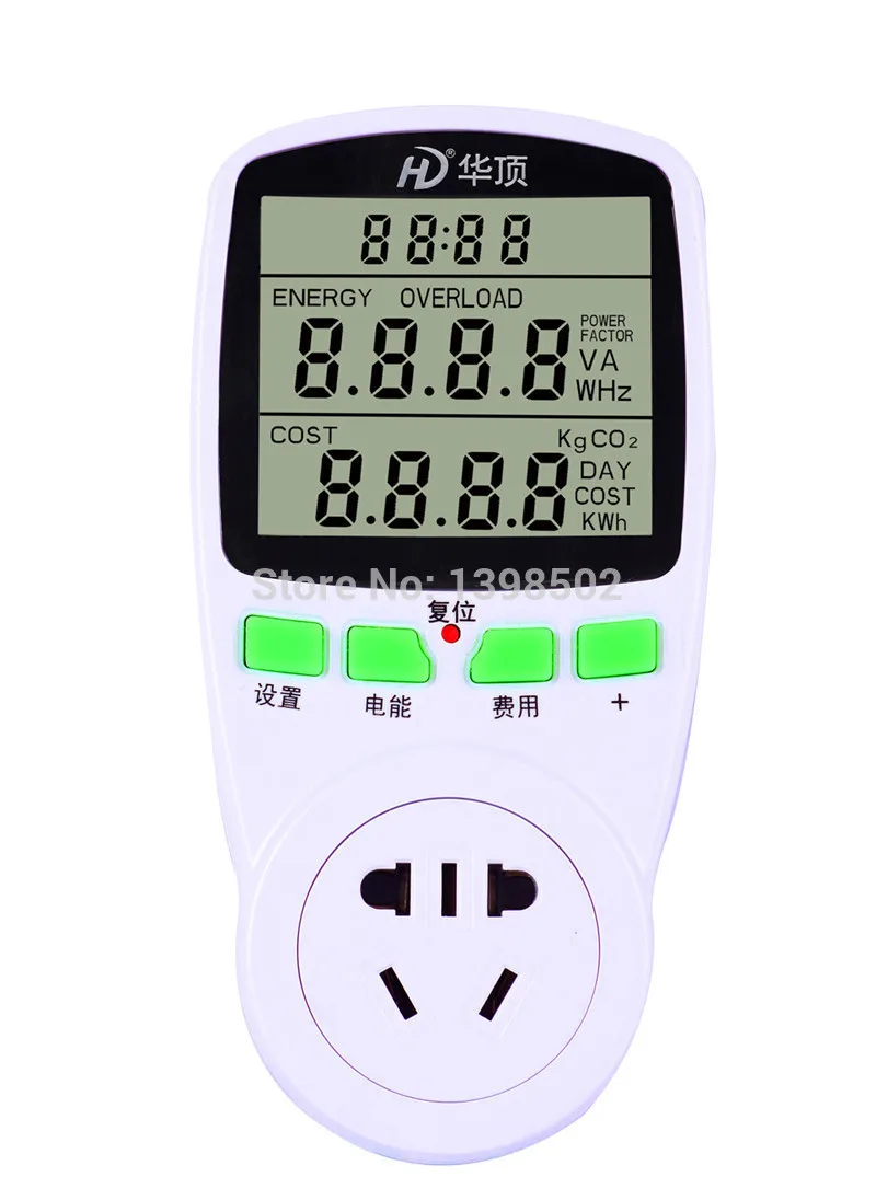 Electric Energy Saving Power Meter Smart Socket Electricity Consumption Charge Calculation LCD Display |