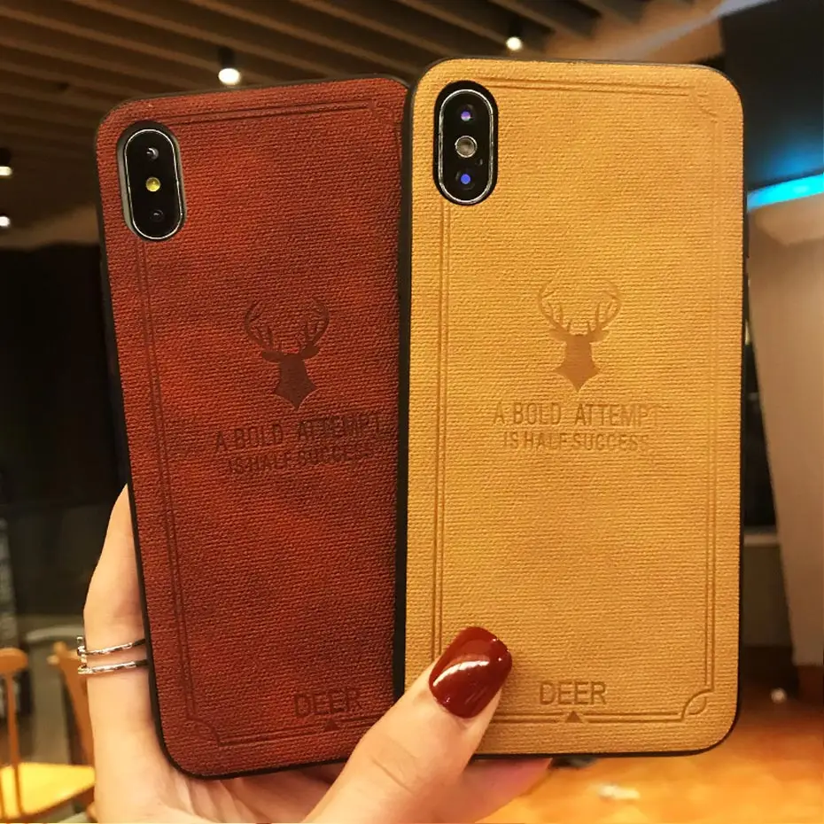 Business Leather Phone Case For iPhone X 7 8 6 6S Plus Simple Pattern iPhoneX Back Cover Thin Coque |