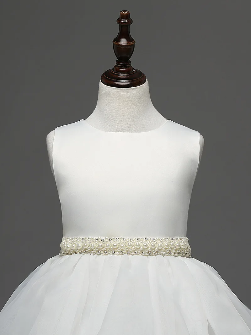 2017 Summer Children Girls Dresses Sleeveless Baby Ball Gown Dress Kids Party Wedding for Flower Girl 4-14Y | Детская одежда и