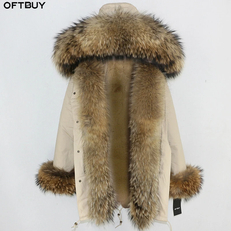 OFTBUY, зимняя женская куртка, пальто из натурального меха, длинная парка, воротник из натурального меха енота, Толстая теплая уличная верхняя одежда, Повседневная Новинка