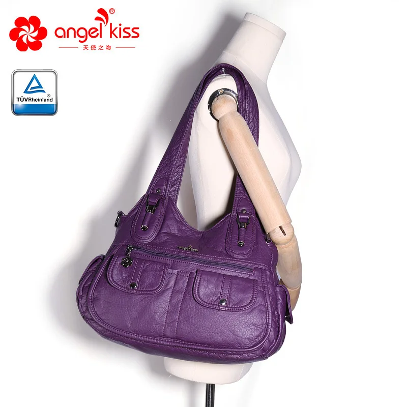Angelkiss модная женская сумка на плечо из искусственной кожи с эффектом потертости