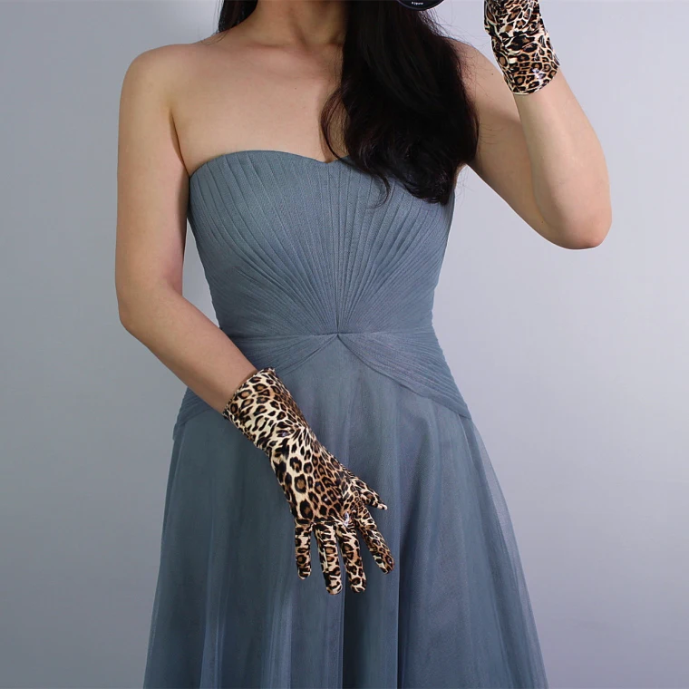 Женские леопардовые перчатки из искусственной кожи Сексуальные клубные