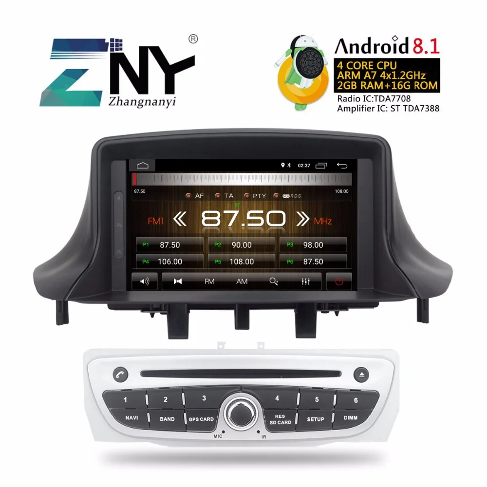 7 &quotAndroid 8 1 автомобильный Стерео Авторадио для Renault Megane 3 Fluence gps навигация FM RDS