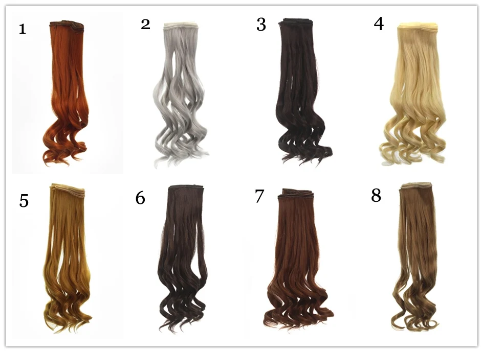 doll wig Аксессуары для кукол натуральный Цвет вьющиеся парик куклы 25*100 см кукла волос для 1/3 1/4 1/6 1/12 BJD кукла Diy локоны - Цвет: doll wig