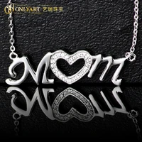 for mothers gift love name 100 925 silver mom initial pendant necklace in s925 letter charm choker jewelry