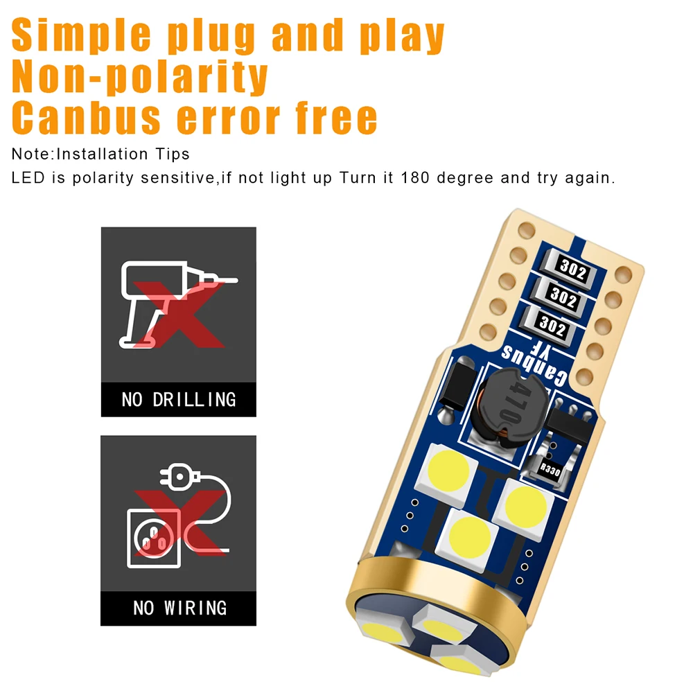 Светодиодсветодиодный ламсветильник Canbus T10 W5W 9SMD для тюнинга автомобиля задний