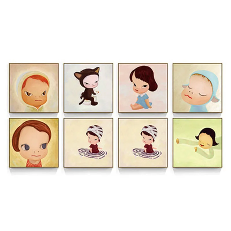 Big Head Dolls Child Rich Expression Eyes Lovely Sofa Background Wall Study Art Picture Canvas Posters for Home Decoration | Дом и сад