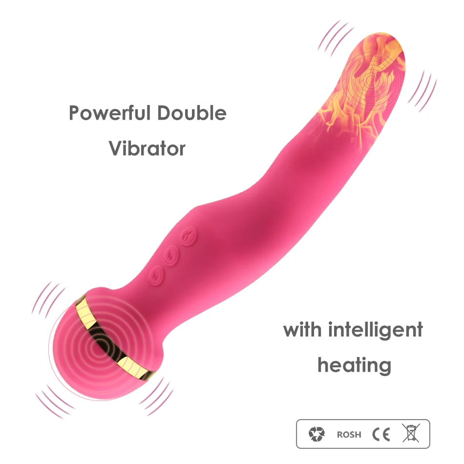CRDC двухточечный вибратор умный нагревательный женский Силиконовый массаж тела