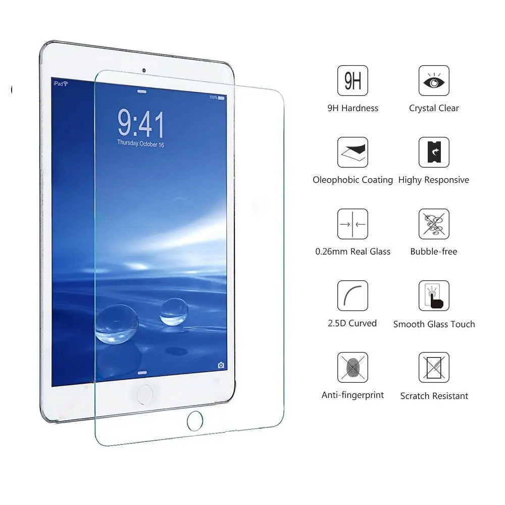 Для Apple iPad 2/3/4 Экран протектор Закаленное Стекло Высокое разрешение царапинам