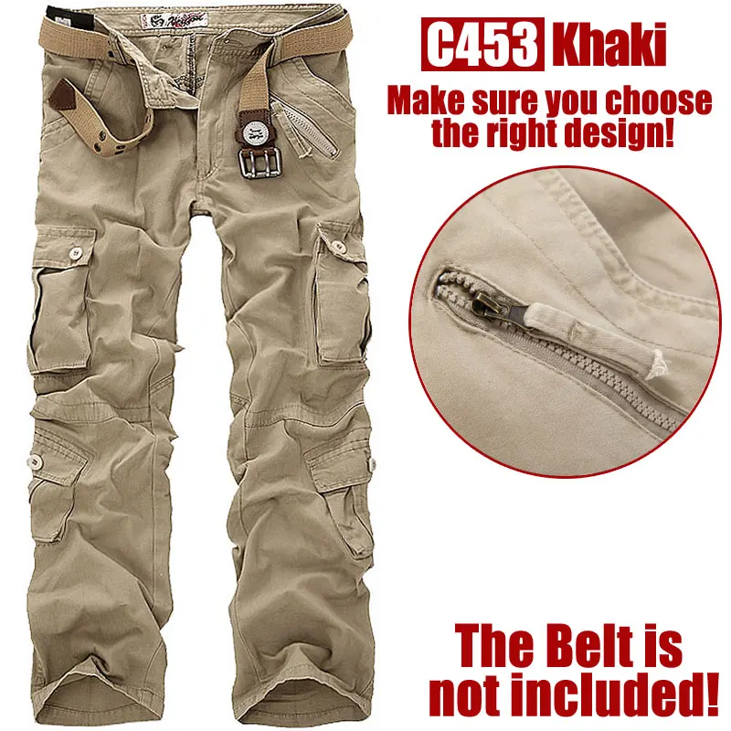 C032 Pale Khaki Стиль, модные мужские бриджи, мужские хлопковые комбинезоны, Мужская рабочая одежда, брюки для отдыха, мужские военные штаны, брюки-карго, размер 28-42 - Цвет: C032 Pale Khaki