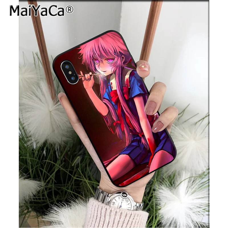 Мягкий силиконовый чехол для телефона MaiYaCa Bloody Anime Future Diary Mirai Nikki из ТПУ iPhone 8 7 6 6S Plus