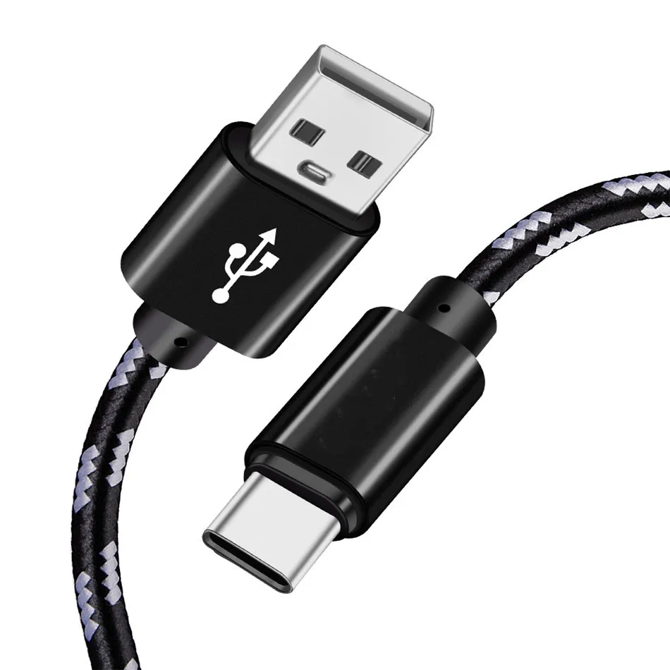USB C type-C кабель 1 м 2 м 3 м 5 в 2.1A кабель передачи данных для быстрой зарядки USB зарядное устройство для samsung S9 S8 huawei Xiaomi зарядное устройство мобильного телефона - Цвет: Черный
