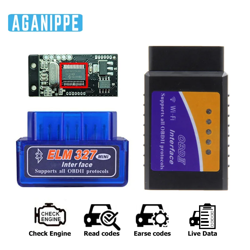 Автомобильный диагностический сканер Elm327 Pic18f25k80 V1.5 OBD2 Wifi elm327 bluetooth Elm 327 1 5 OBD 2 Wi Fi