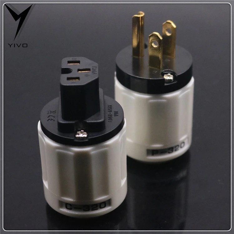 Аудио XSSH P-320 C-320 OEM Hi-Fi с золотым покрытием красный чистый Медь Schuko EU US питания ИЭК АС Разъем для шнура питания